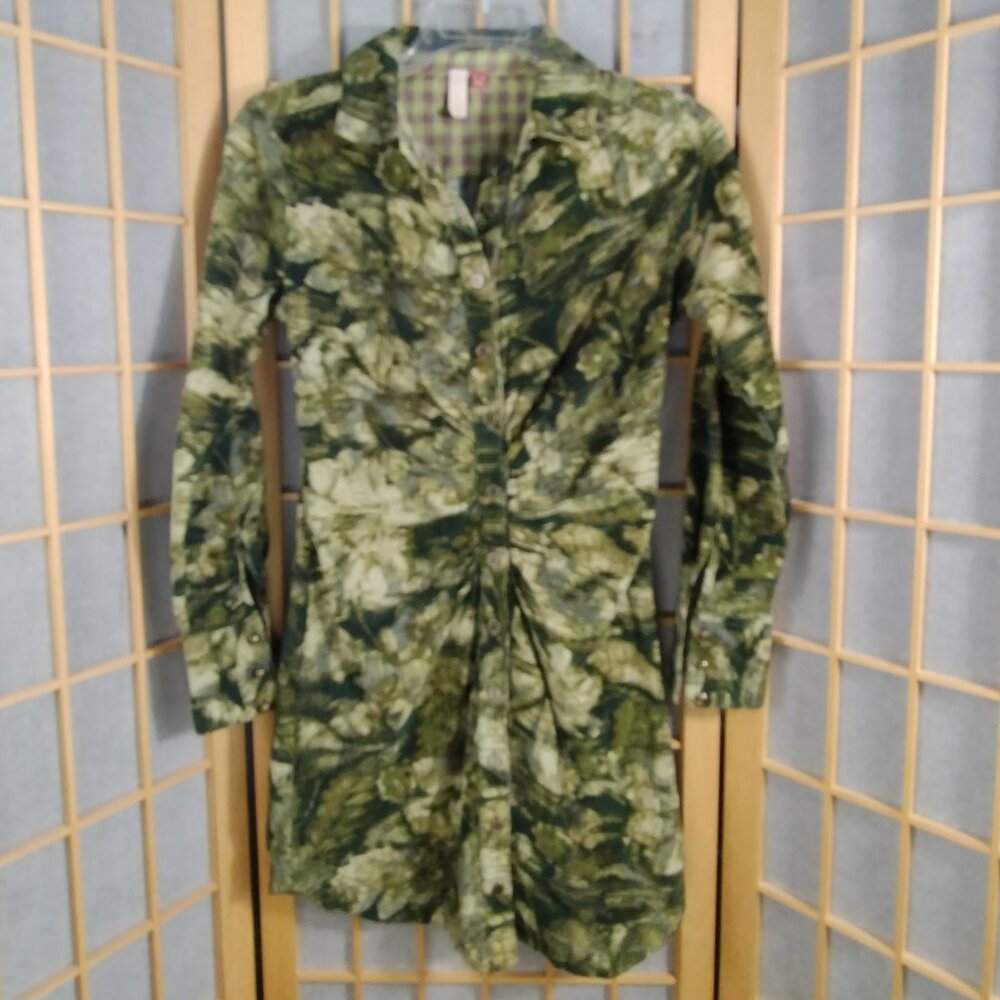 Pilcro Camo Corduroy Button Up Dress Size 00P